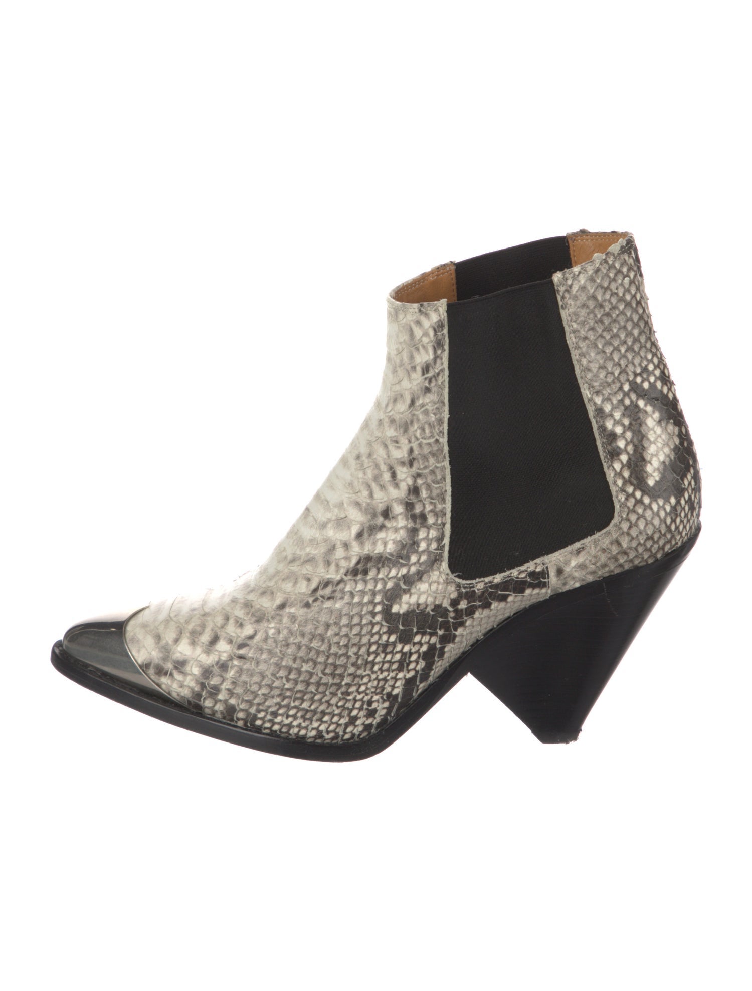 Isabel Marant Embossed Leather Animal Print Chelsea Boots