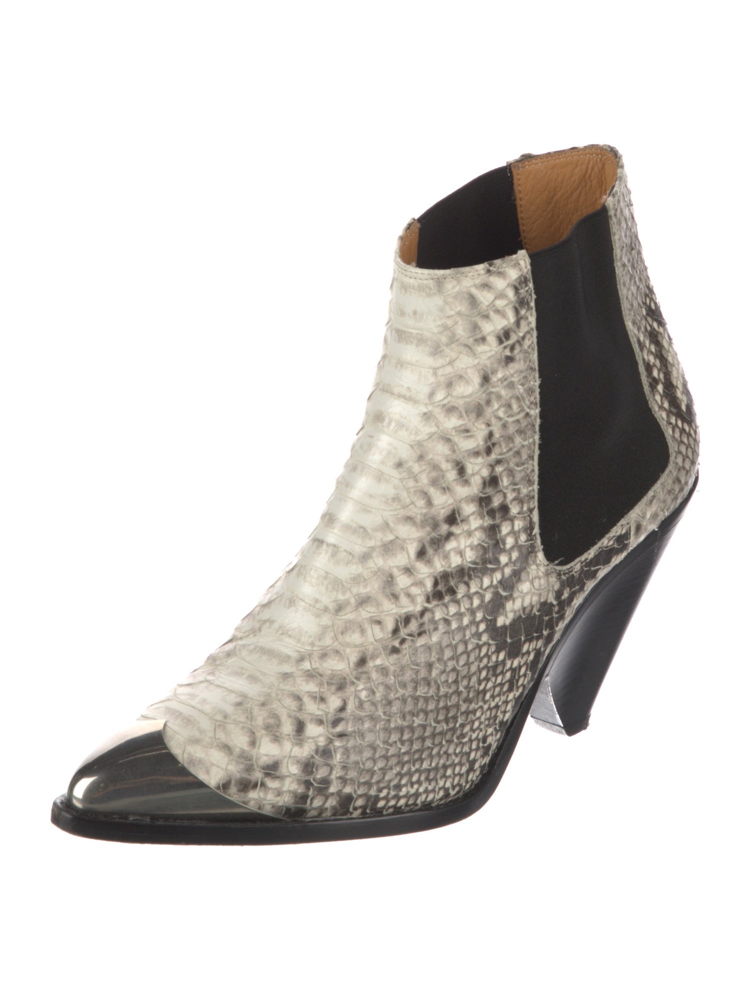 Isabel Marant Embossed Leather Animal Print Chelsea Boots