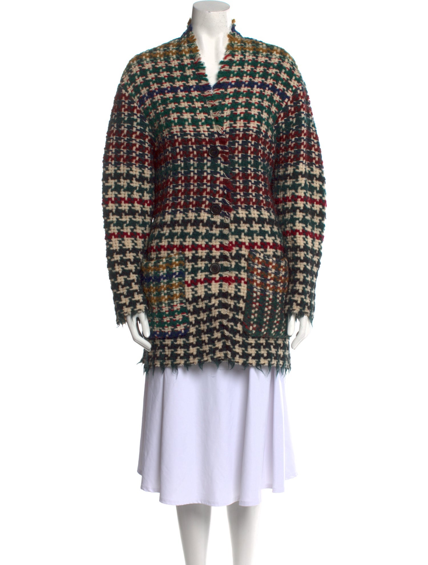 Isabel Marant Houndstooth Print V-Neck Sweater