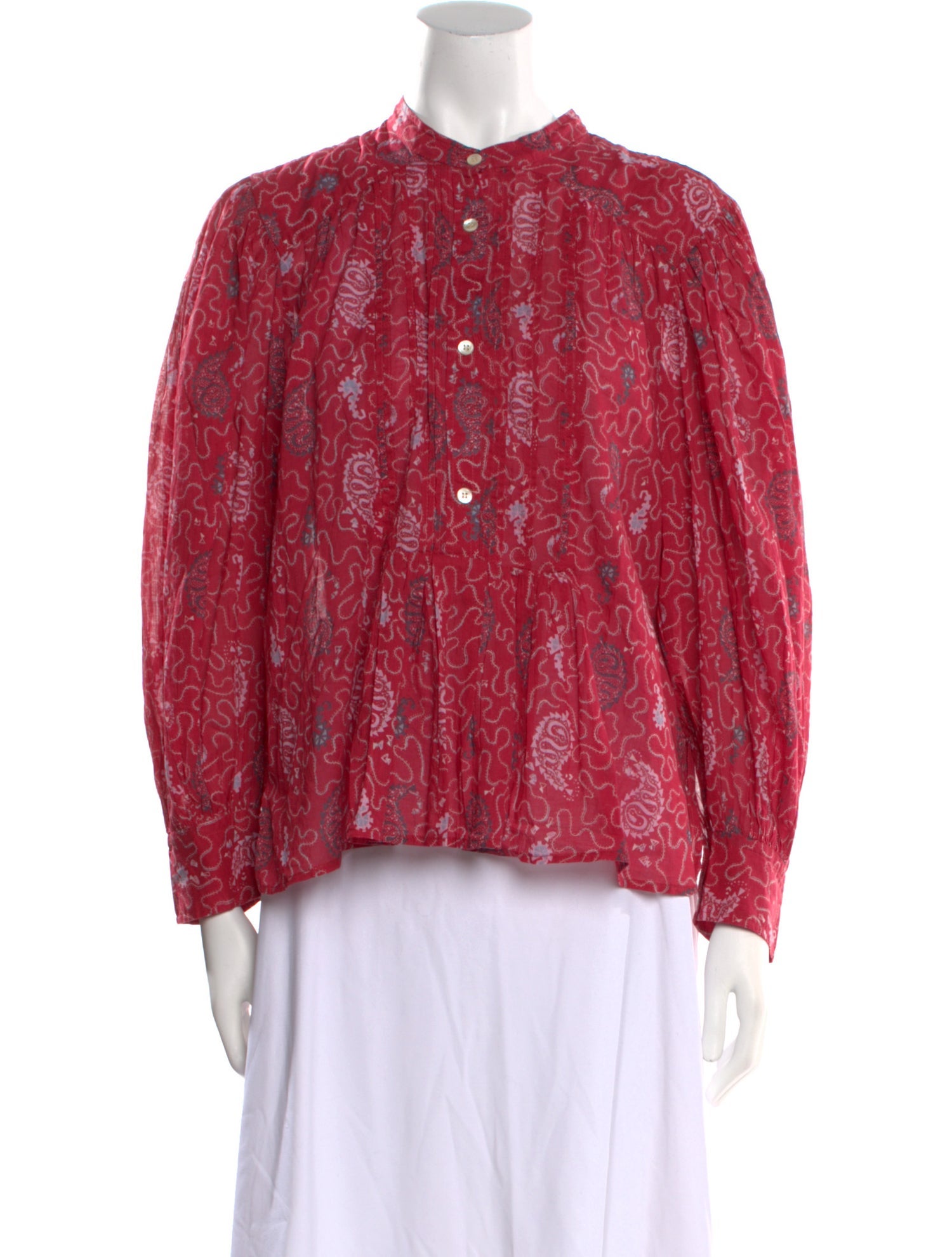 Isabel Marant Paisley Print Mock Neck Blouse