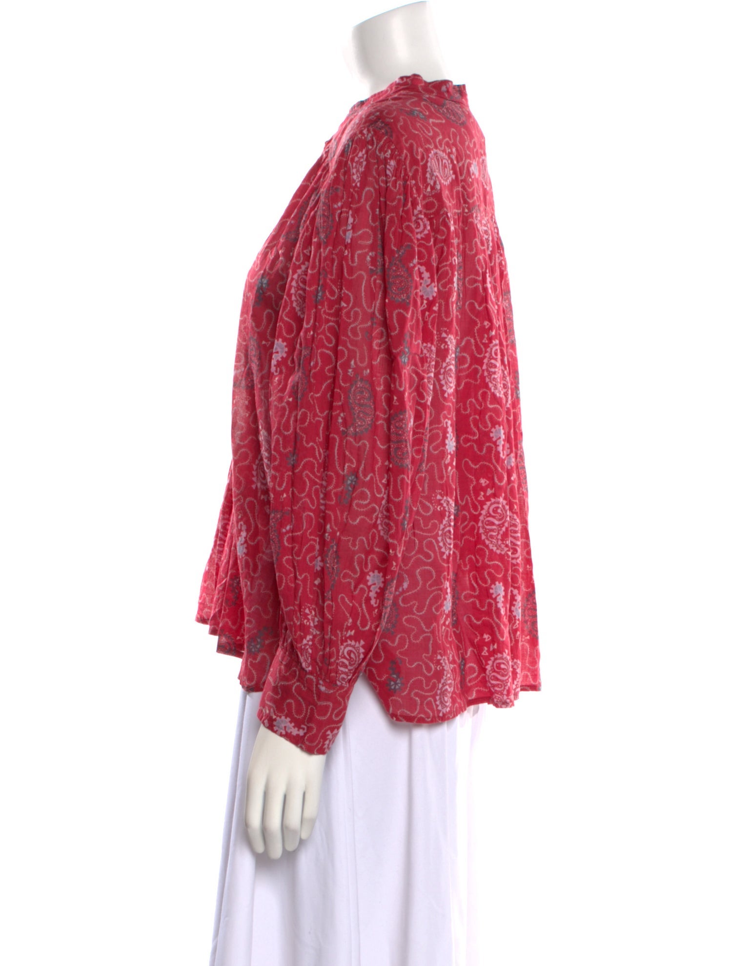 Isabel Marant Paisley Print Mock Neck Blouse