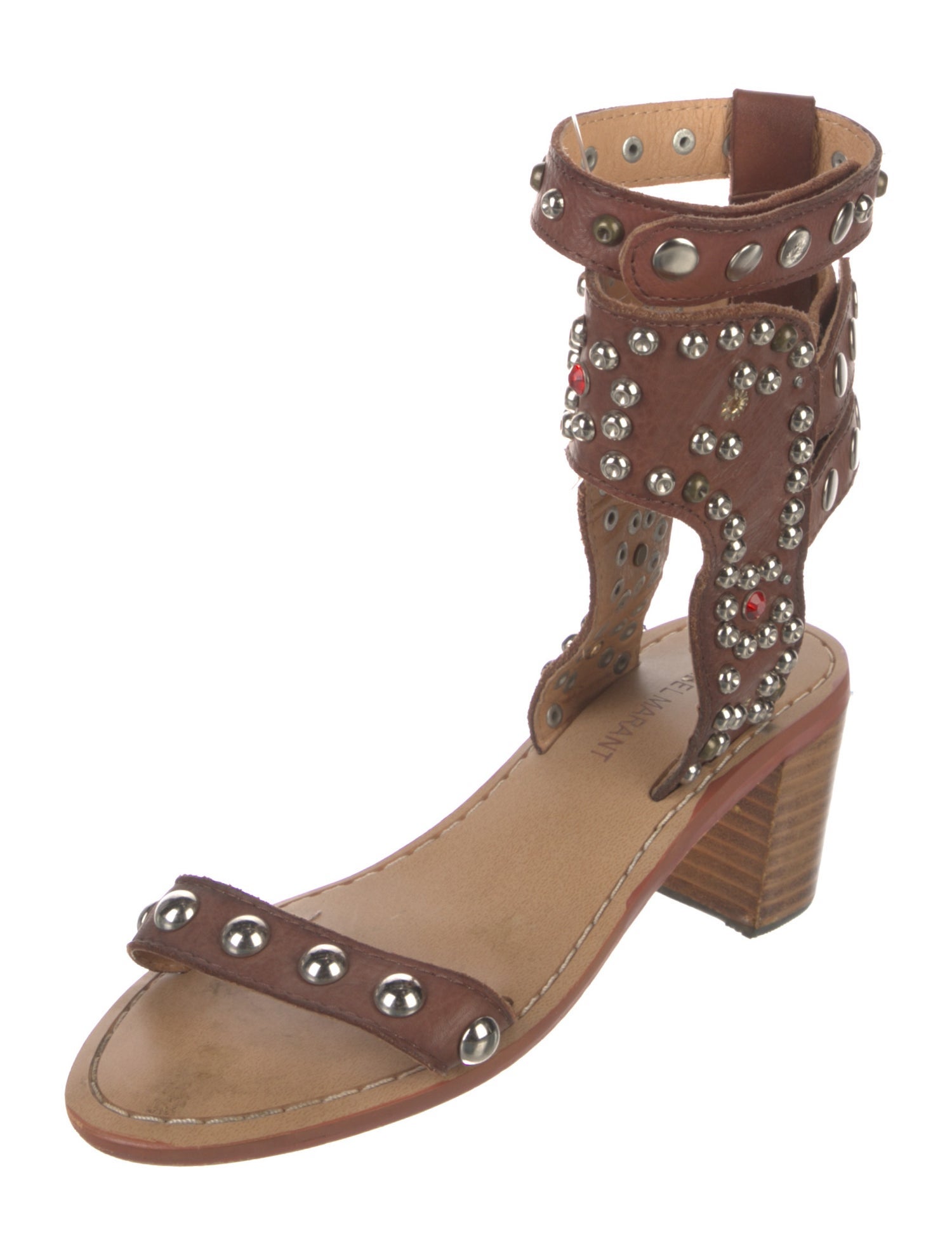 Isabel Marant Leather Crystal Embellishments Gladiator Sandals