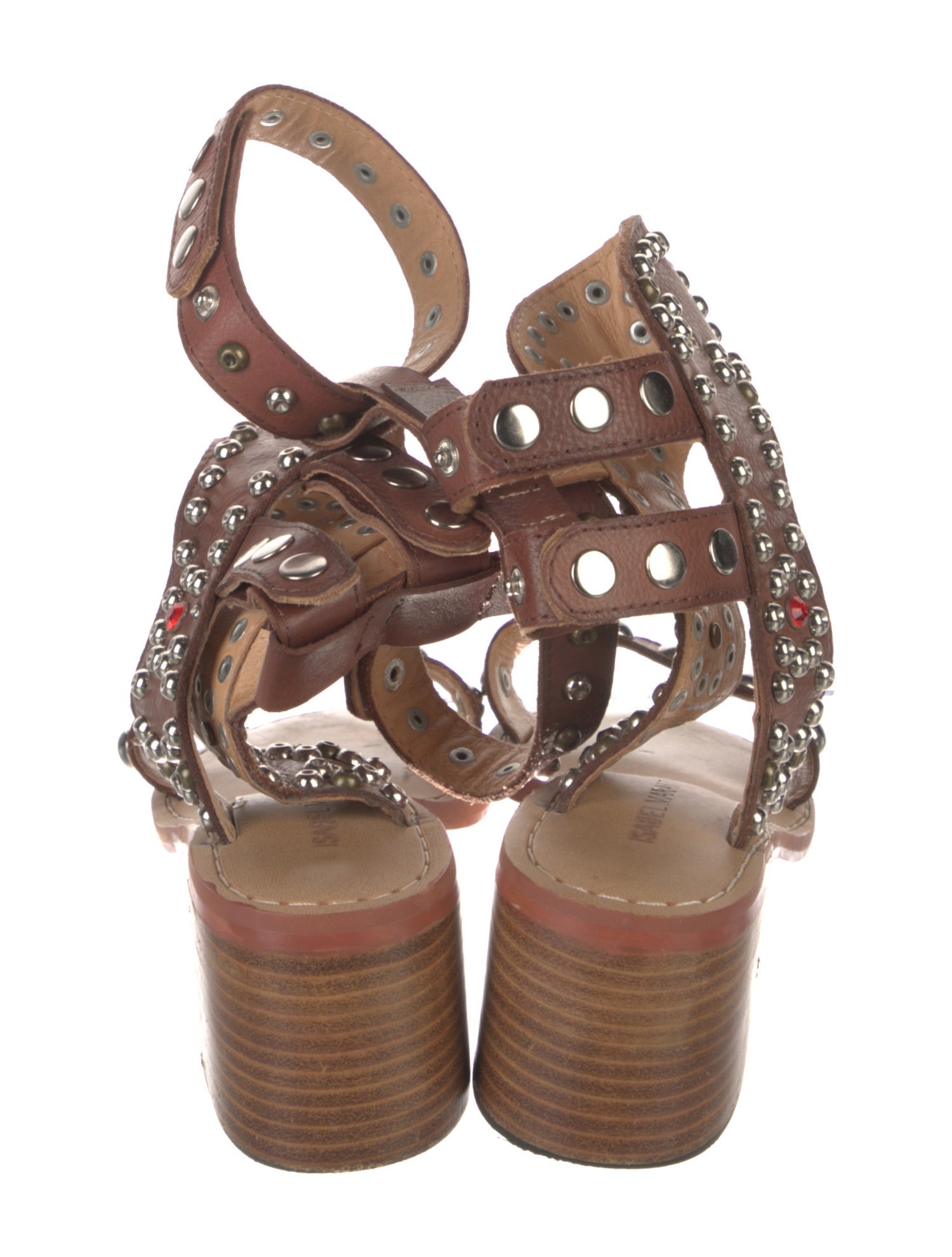 Isabel Marant Leather Crystal Embellishments Gladiator Sandals