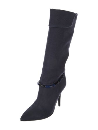 Isabel Marant Canvas Beaded Accents Sock Boots