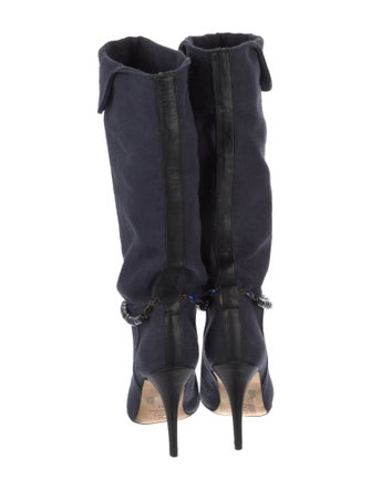 Isabel Marant Canvas Beaded Accents Sock Boots