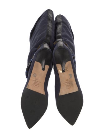 Isabel Marant Canvas Beaded Accents Sock Boots