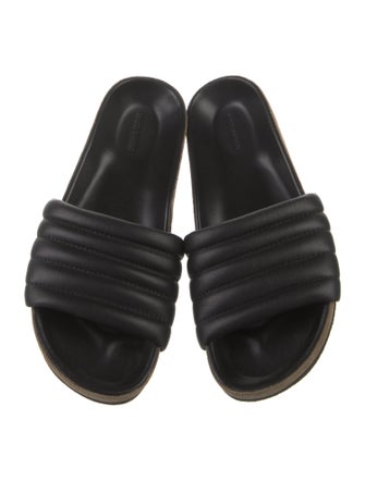 Isabel Marant Leather Ruffle Embellishment Slides