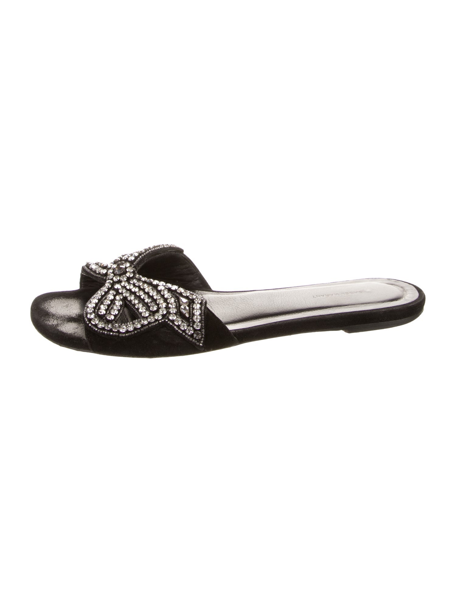 Isabel Marant Suede Crystal Embellishments Slides