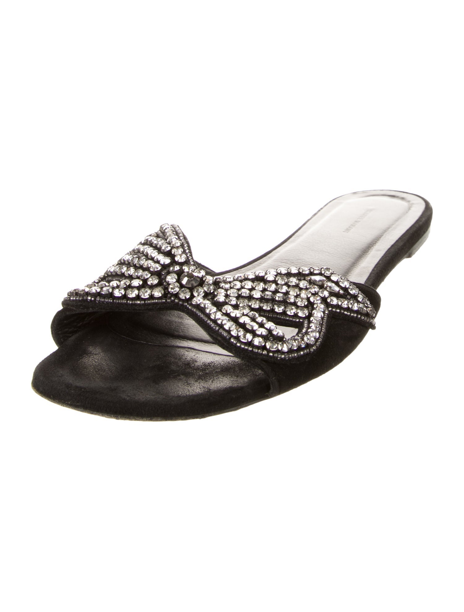Isabel Marant Suede Crystal Embellishments Slides