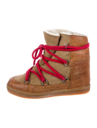 Étoile Isabel Marant Leather Printed Lace-Up Boots