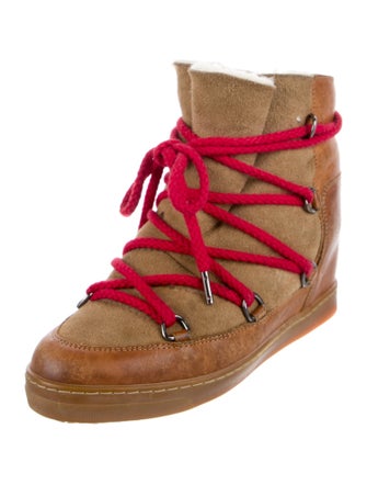 Étoile Isabel Marant Leather Printed Lace-Up Boots