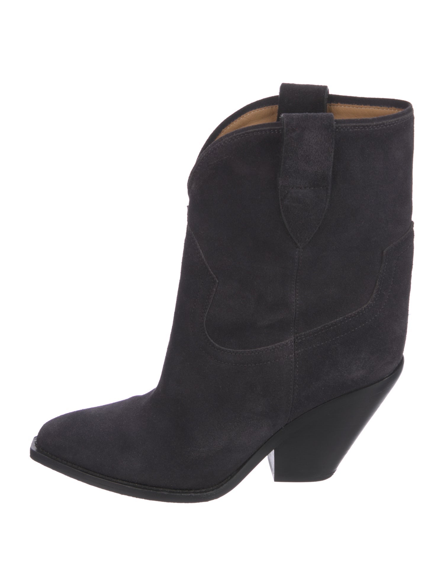 Isabel Marant Suede Leather Trim Embellishment Western Boots