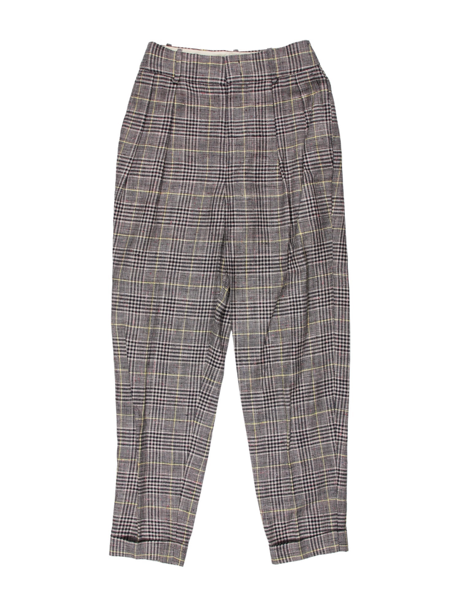 Isabel Marant Plaid Print Straight Leg Pants