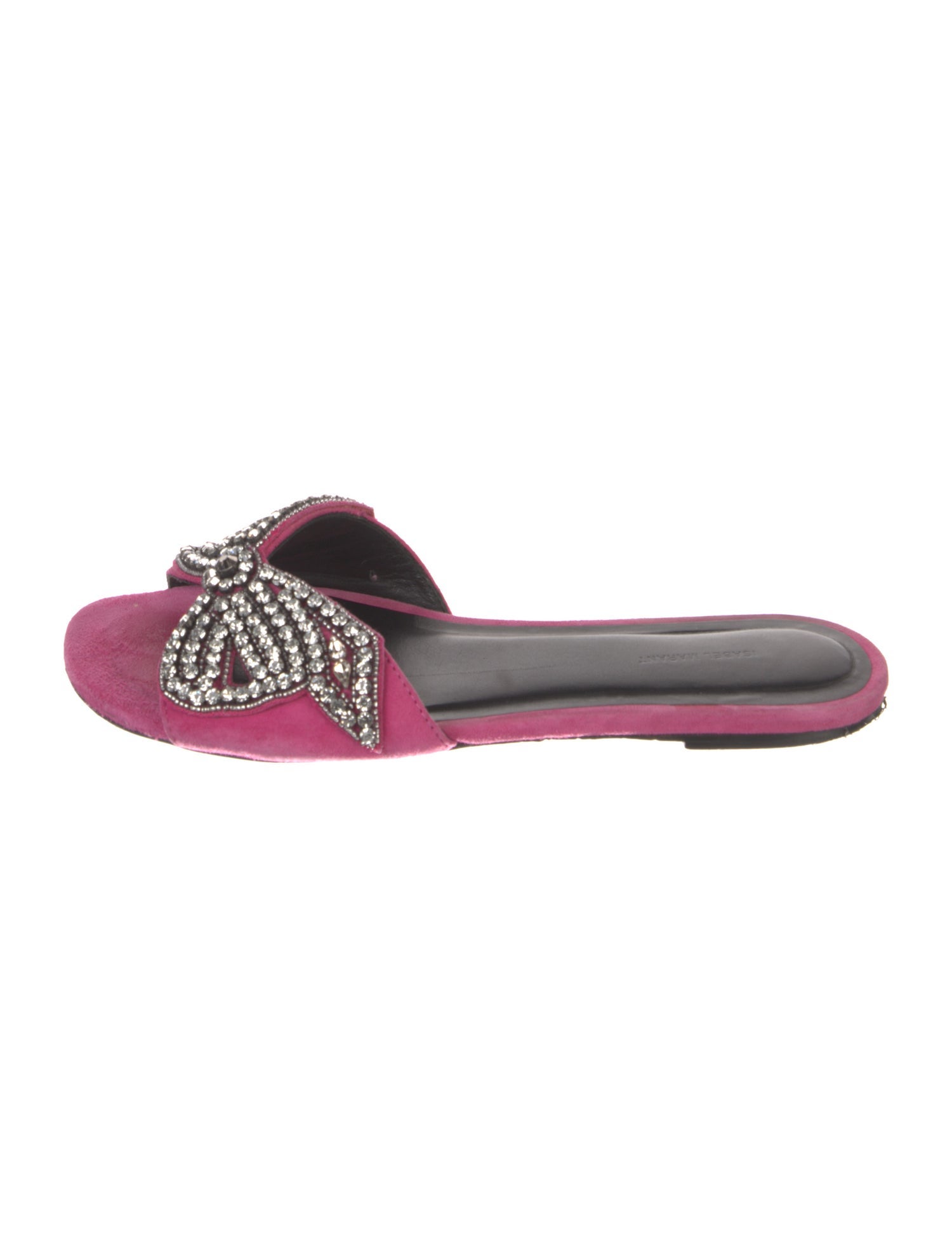 Isabel Marant Suede Crystal Embellishments Slides