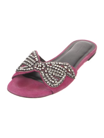 Isabel Marant Suede Crystal Embellishments Slides