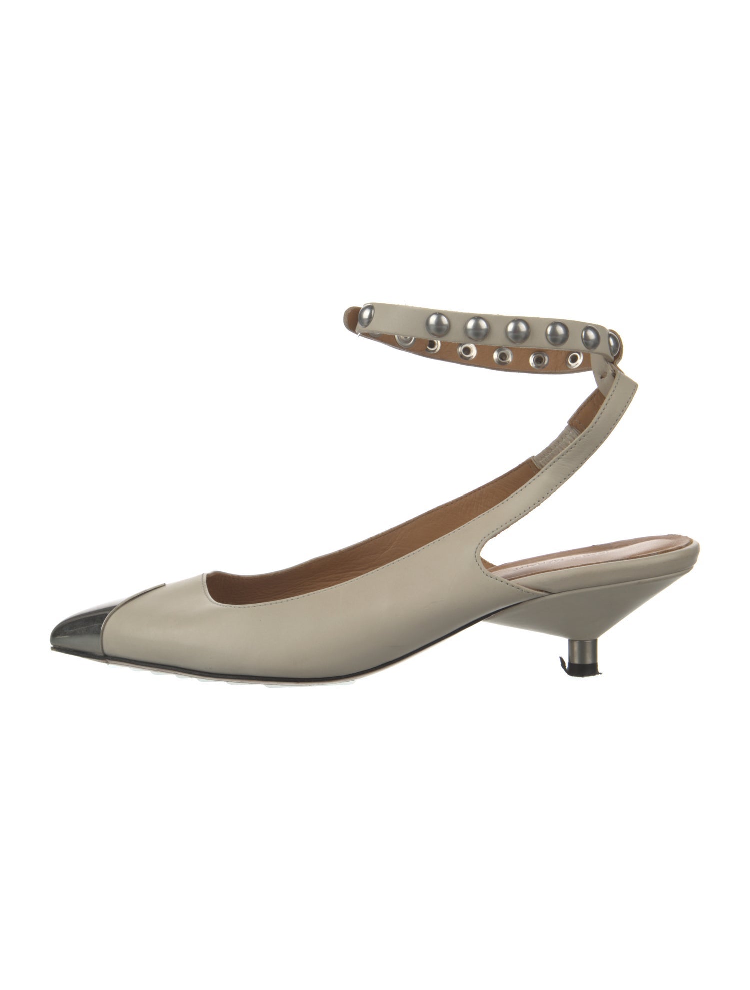 Isabel Marant Leather Studded Accents Slingback Pumps