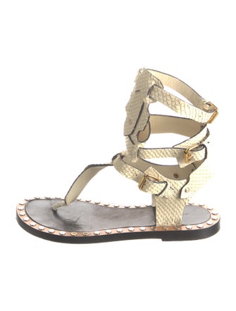 Isabel Marant Embossed Leather Gladiator Sandals