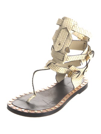 Isabel Marant Embossed Leather Gladiator Sandals