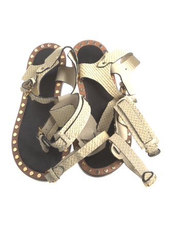 Isabel Marant Embossed Leather Gladiator Sandals