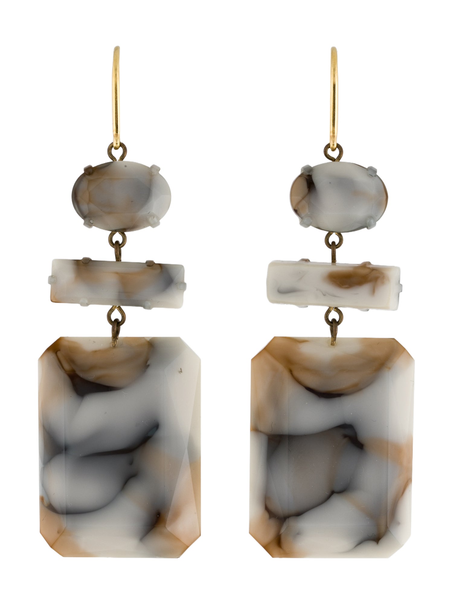 Isabel Marant Resin Marble Drop Earrings