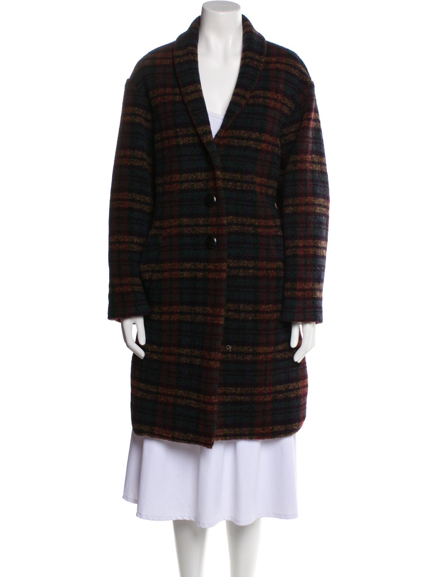 Étoile Isabel Marant Wool Plaid Print Coat