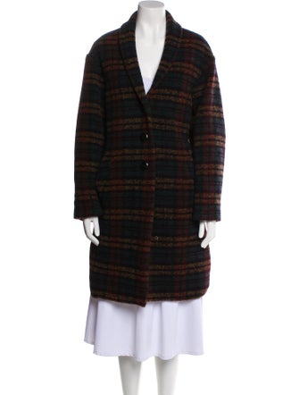 Étoile Isabel Marant Wool Plaid Print Coat