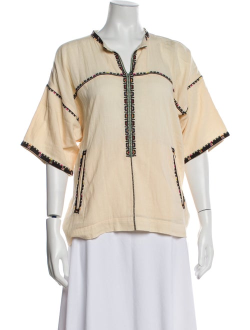 Isabel Marant V-Neck Three-Quarter Sleeve Blouse