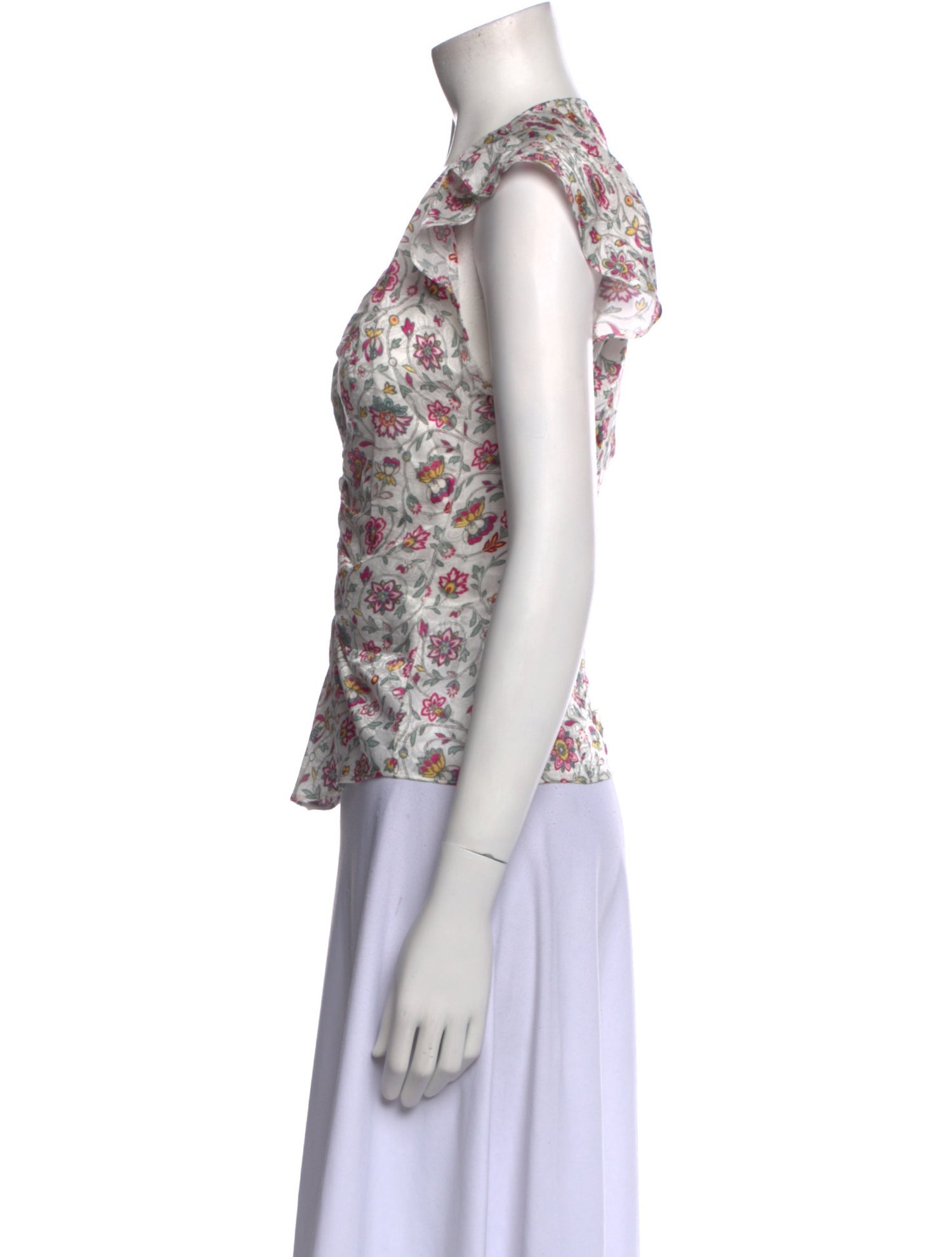 Isabel Marant Floral Print V-Neck Crop Top