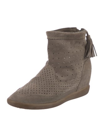 Isabel Marant Suede Lasercut Accents Boots