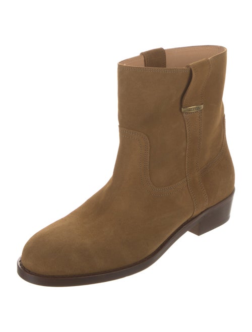 Isabel Marant Suede Whipstitch Trim Moto Boots