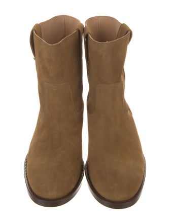 Isabel Marant Suede Whipstitch Trim Moto Boots