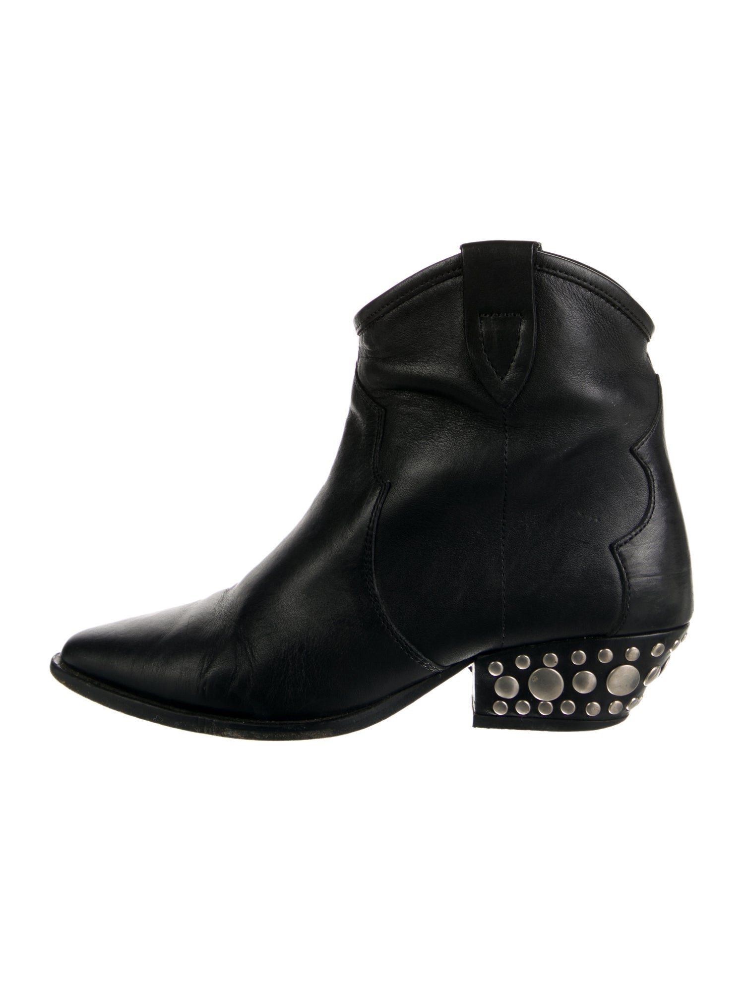 Isabel Marant Leather Studded Accents Western Boots