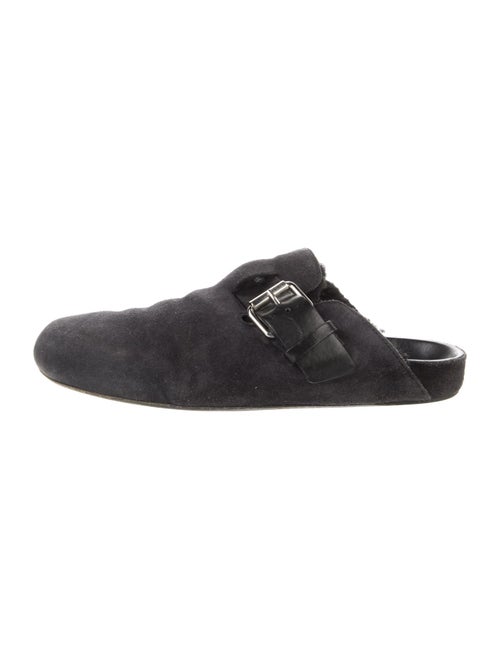 Isabel Marant Suede Fur Trim Mules