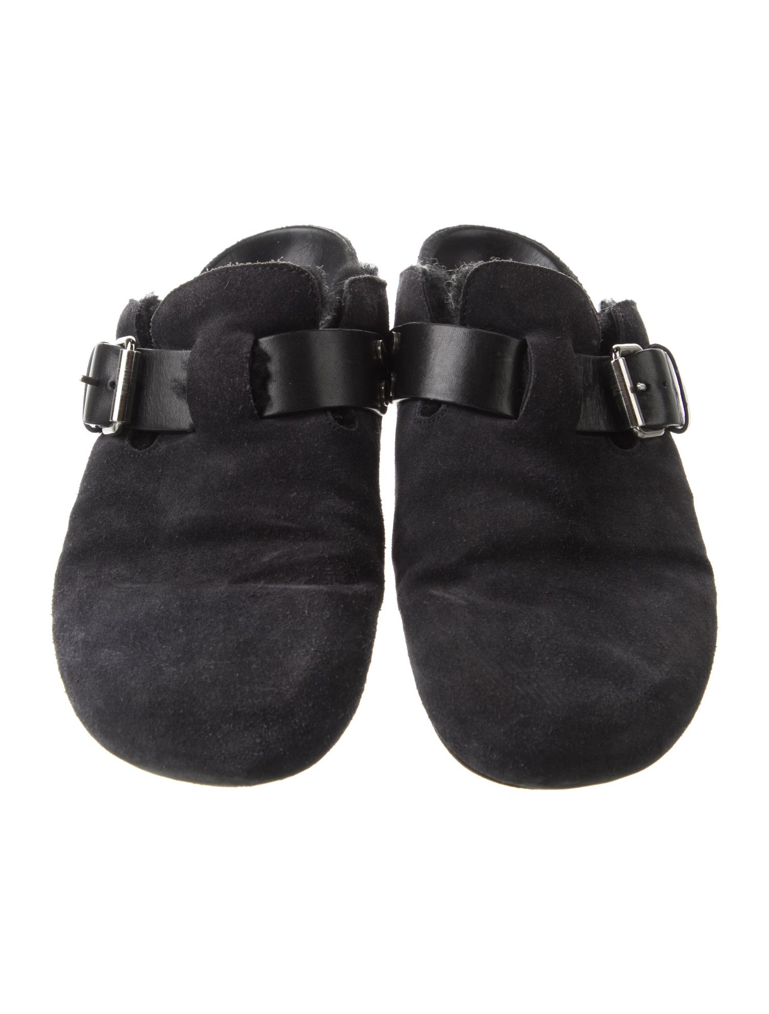 Isabel Marant Suede Fur Trim Mules
