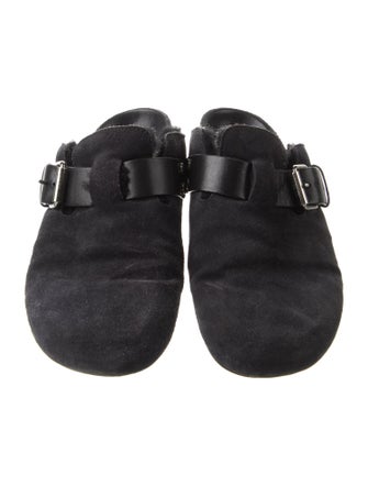 Isabel Marant Suede Fur Trim Mules