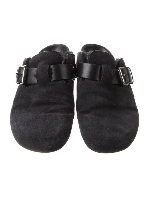 Isabel Marant Suede Fur Trim Mules