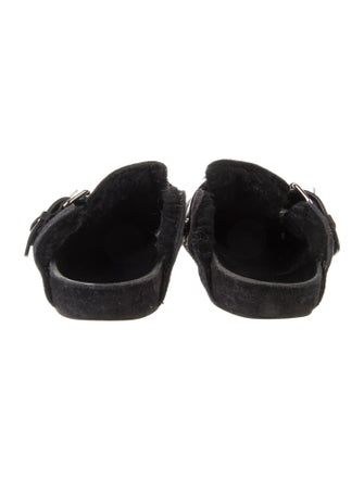 Isabel Marant Suede Fur Trim Mules