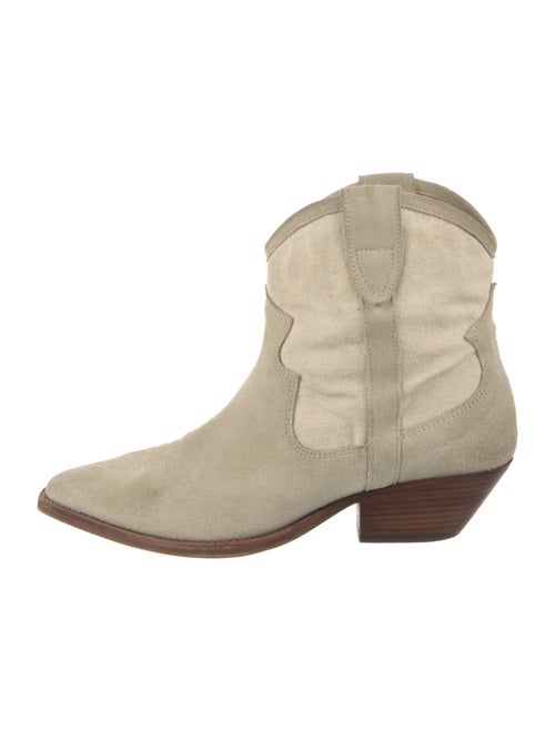 Isabel Marant Suede Colorblock Pattern Western Boots