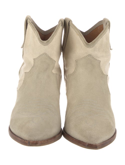 Isabel Marant Suede Colorblock Pattern Western Boots