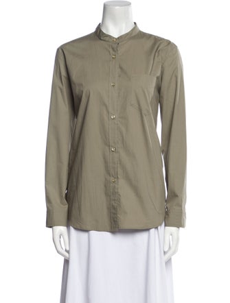 Isabel Marant Mock Neck Long Sleeve Button-Up Top