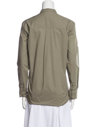 Isabel Marant Mock Neck Long Sleeve Button-Up Top