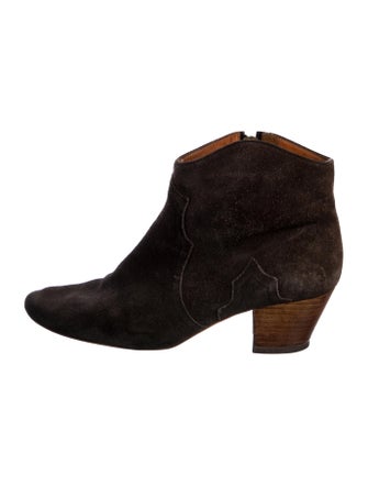 Isabel Marant Suede Colorblock Pattern Western Boots
