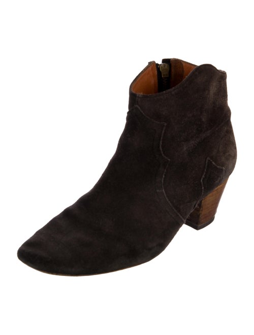 Isabel Marant Suede Colorblock Pattern Western Boots