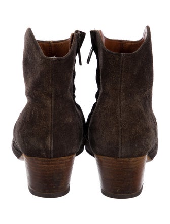 Isabel Marant Suede Colorblock Pattern Western Boots