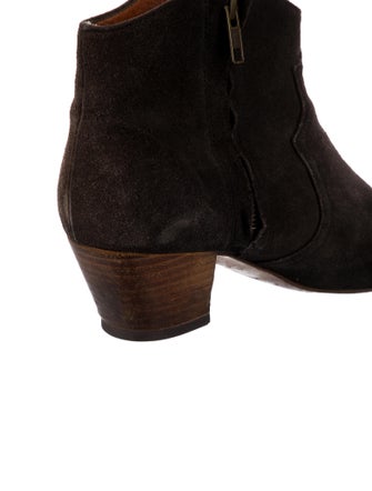 Isabel Marant Suede Colorblock Pattern Western Boots