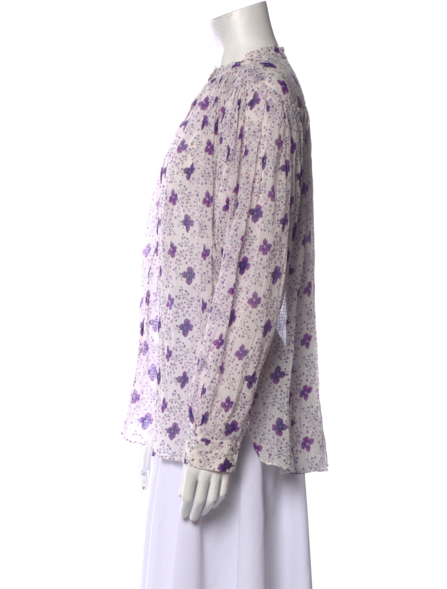 Isabel Marant Floral Print Mock Neck Blouse