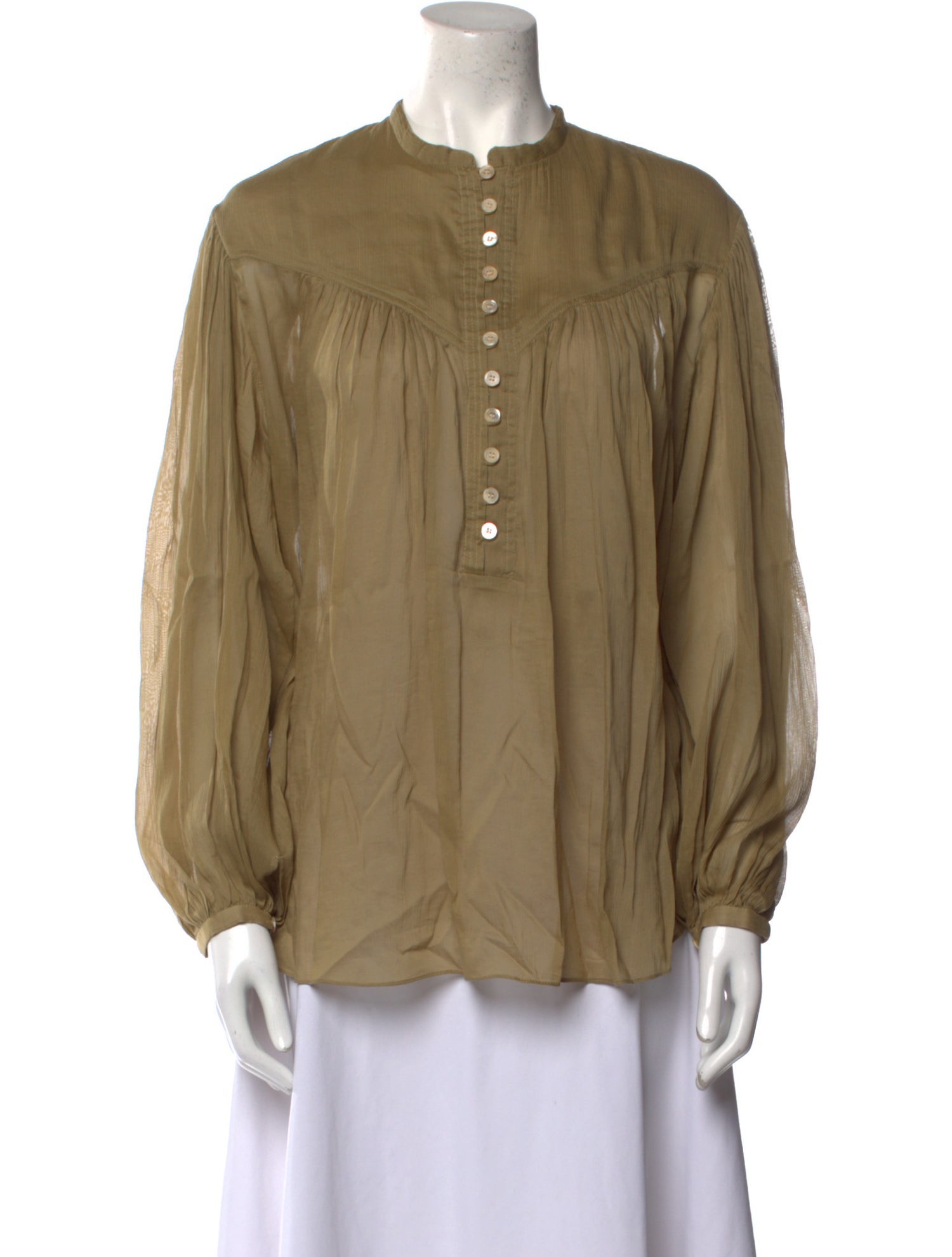 Isabel Marant Mock Neck Long Sleeve Blouse