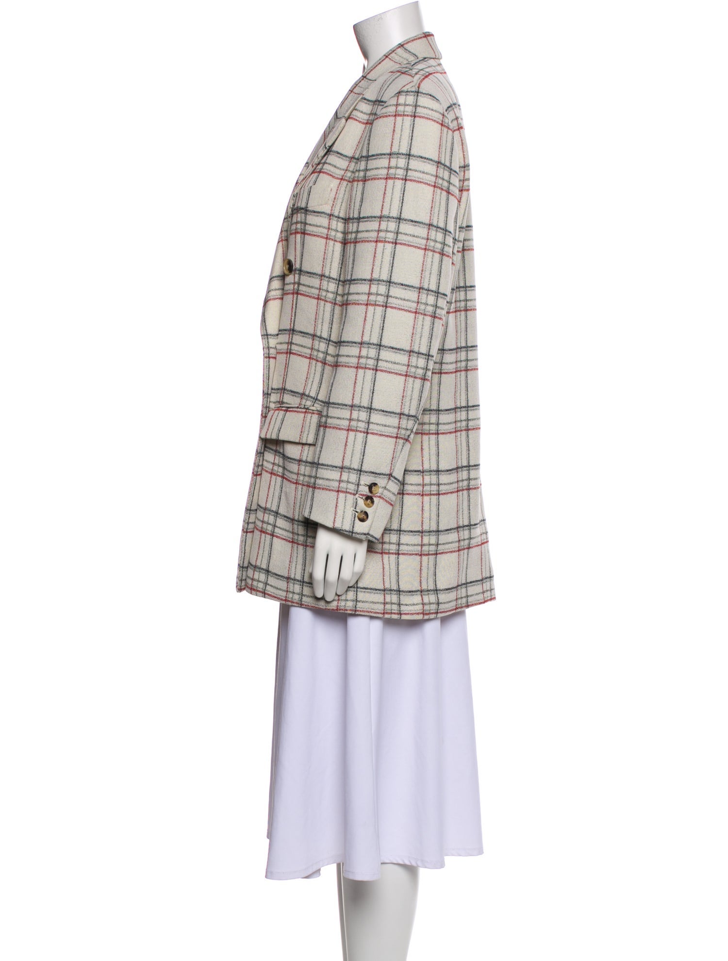 Isabel Marant Wool Plaid Print Blazer