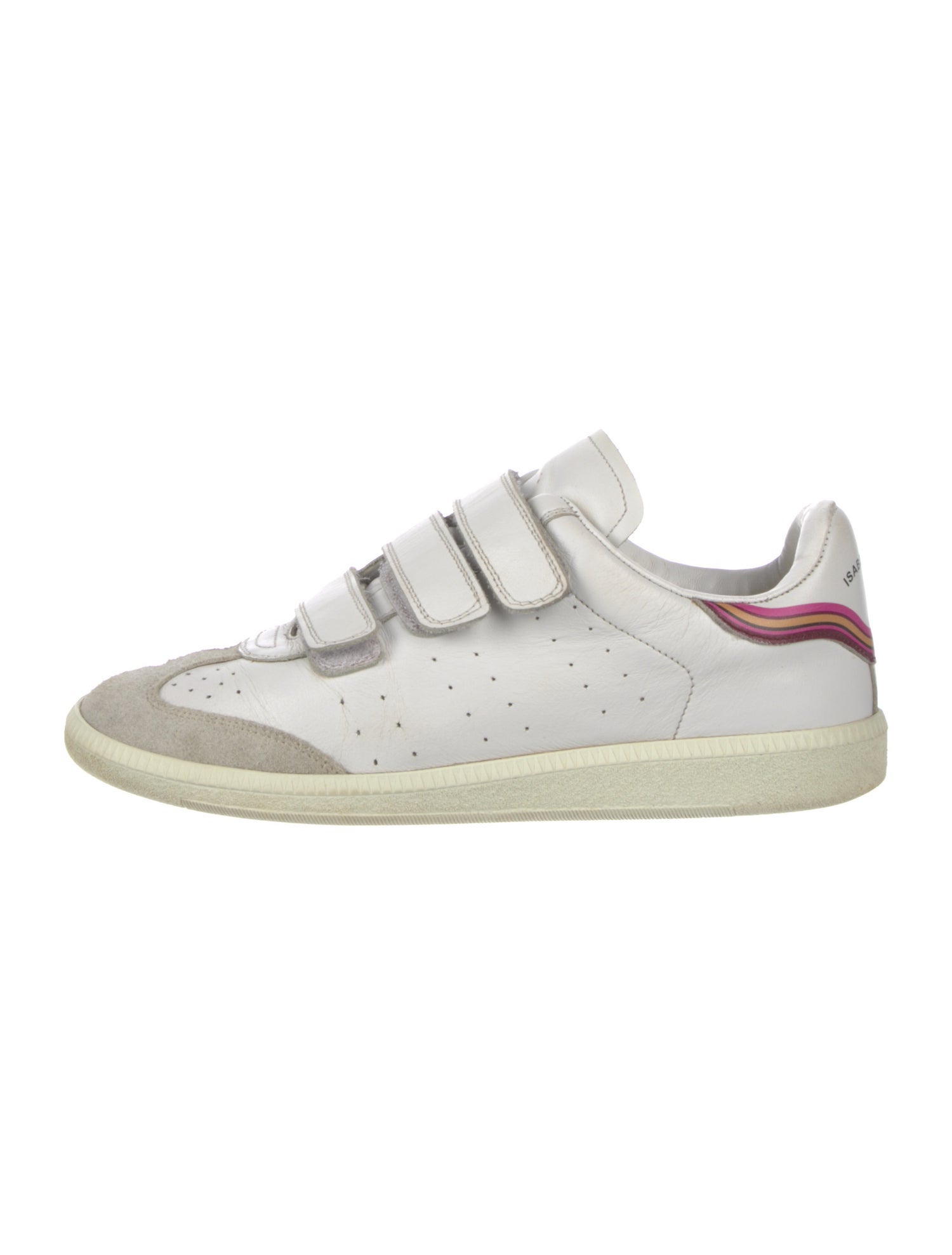 Isabel Marant Leather Colorblock Pattern Sneakers