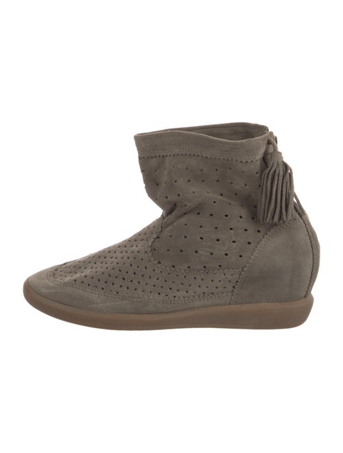 Isabel Marant Suede Lasercut Accents Chelsea Boots